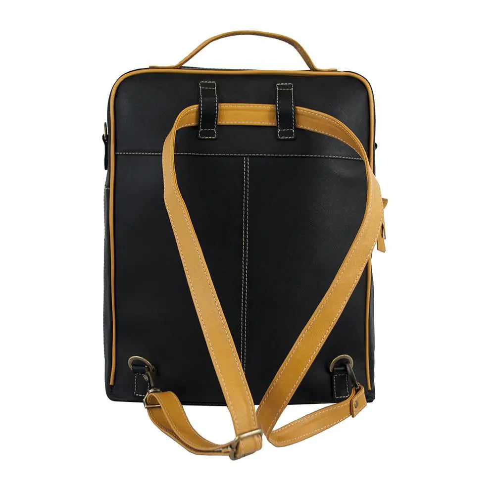 Augusta Leather Backpack (Black/Goldenrod)
